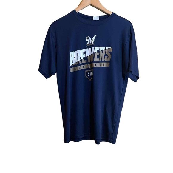 Augusta Sportswear Other - Augusta Sportswear Milwaukee Brewers Mens Navy Blue Performance T-Shirt Size‎ M